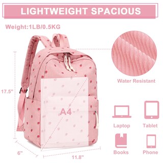 Foto 5 | Foto 5 | Mochila Escolar Bluboon Rosa para Adolescentes o Niñas + Lonchera + Lapicera - Venta Internacional