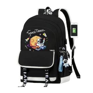 Foto 1 | Foto 1 | Mochila Astronauta Luminosa Lab.g Brilla Contra Agua Con Lapicera Negro