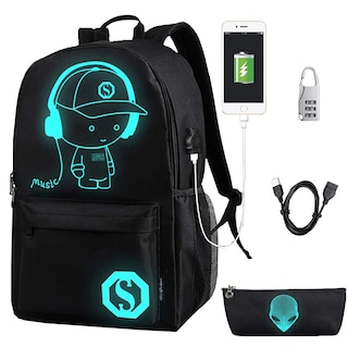 Foto 1 | Foto 1 | Mochila Flymei Anime Cartoon Luminous Con Portátil Usb De 17 Pulgadas - Venta Internacional.
