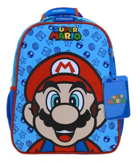 Foto 1 | Foto 1 | Mochila Super Mario Sonriente Estampado Relieve Azul Kinder Mb6613 Chenson