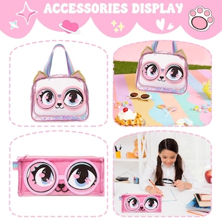 Foto 5 | Foto 5 | Mochila Meetbelify Clear Cat Para Niñas Escuela 16 Pulgadas Con Bolsa De Almuerzo Juego De Lápices - Venta Internacional.