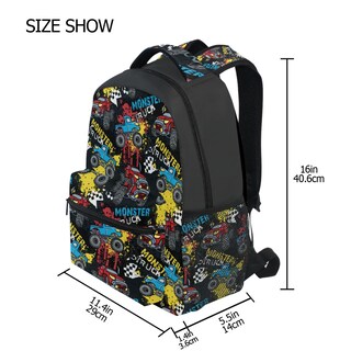 Foto 2 | Foto 2 | Mochila Wamika Monster Truck Racing Cars Para Niños Mayores De 3 Años - Venta Internacional.