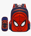 Estudiante Mochila Infantil Spider-man Con Estuche Lápices Azul Oscuro Mochila Escolar Impermeable Para Niños
