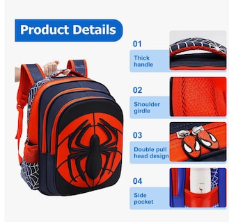 Foto 2 | Foto 2 | Estudiante Mochila Infantil Spider-man Con Estuche Lápices Azul Oscuro Mochila Escolar Impermeable Para Niños
