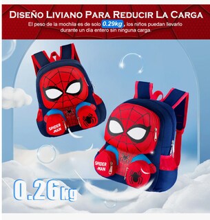 Foto 6 | Foto 6 | Mochilas Para Ninos Y Niña Escolar De Dibujos Anime 3d Spiderman Gran Capacidad Preescolar Color Azul Marino
