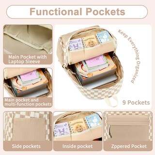 Foto 5 | Foto 5 | Mochila Camtop Para Niñas Adolescentes Mochila Escolar De Pana Marrón - Venta Internacional.