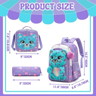 Foto 2 | Foto 2 | Mochila Meetbelify Kids Para Niñas Con Bolsa De Almuerzo Y Estuche Para Lápices - Venta Internacional.