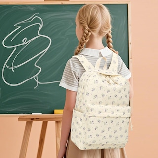 Foto 2 | Foto 2 | Mochila Camtop De Pana Con Estampado De Margaritas Para Niñas Adolescentes  Color Beige - Venta Internacional.