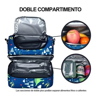 Foto 4 | Foto 4 | Lonchera Térmica Doble Bolsa De Almuerzo Hombro Eo Safe Imports Esi-11450 Azul