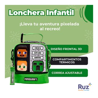 Foto 3 | Foto 3 | Lonchera Infantil Microsoft Minecraft 4 L