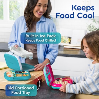 Foto 2 | Foto 2 | Fiambrera Bentgo Chill Kids De 4 Compartimentos Con Bolsa De Hielo, Color Verde Azulado - Venta Internacional.
