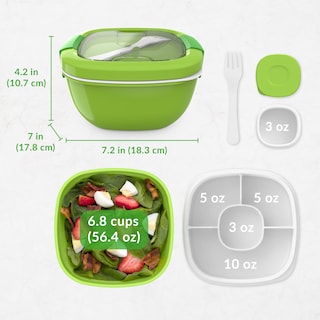 Foto 7 | Foto 7 | Recipiente Para Ensalada Bentgo De 1600 Ml Con Bandeja De 4 Compartimentos - Venta Internacional.