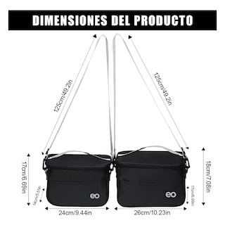 Foto 2 | Foto 2 | 2pcs Lonchera Térmica Correa Hombro Almuerzo Eo Safe Imports Esi-19523 Negro