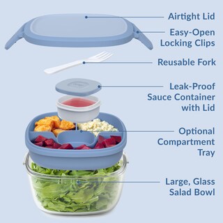 Foto 5 | Foto 5 | Ensaladera Bentgo Glass Todo En Uno Grande 1800 Ml Azul Claro - Venta Internacional.