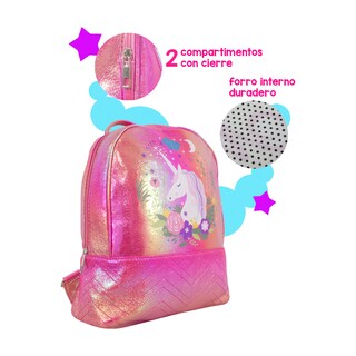 Foto 5 | Foto 5 | Mochila Infantil de Unicornio Tornasol color Fucsia Importadora La Merced
