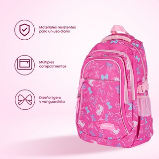Foto 6 | Foto 6 | Kit Escolar Mochila Lonchera Lapicera Diseño de Gato Rosa