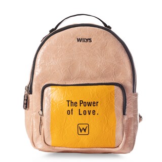 Foto 1 | Foto 1 | Mini Backpack The Power Of Love Café Wilys Mochila Color Beige Diseño De La Tela Liso