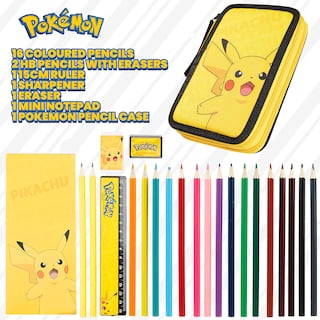 Foto 7 | Foto 7 | Estuche Para Lápices Pokémon Pikachu Para Niños Con Juego De 23 Piezas - Venta Internacional.