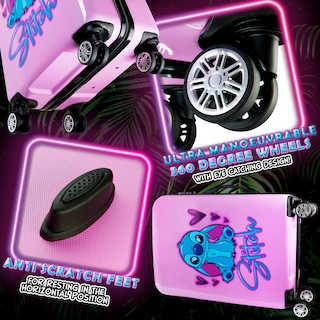 Foto 6 | Foto 6 | Set De Maletas Disney Stitch Hard Shell 28 L, 50 L, 91 L, Rosa - Venta Internacional.
