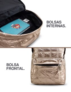 Foto 5 | Foto 5 | Mochila Escolar Dorada