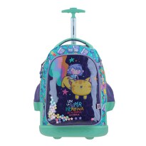 Mochila Con Ruedas Turquesa Happy Girl Vania Bachur Josed