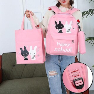 Foto 4 | Foto 4 | Mochila Huoguo  Kit De Mochilas Para Estudiantes  Lona Rosa  20-35 L - Venta Internacional.