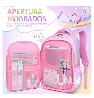 Foto 4 | Foto 4 | Mochila Escolar Kawaii Para Niñas De Primaria Segundaria Gran Capacidad Con Apertura 180grados