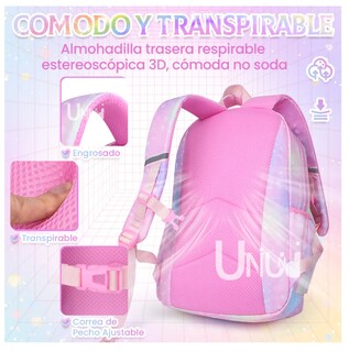 Foto 5 | Foto 5 | Mochila Escolar Kawaii Para Niñas De Primaria Segundaria Gran Capacidad Con Apertura 180grados