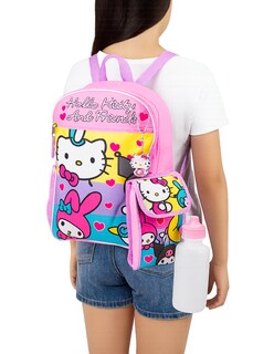 Foto 1 | Foto 1 | Set De Mochila Escolar de Hello Kitty Con Lonchera, Llavero, Bote para el Agua y Clip