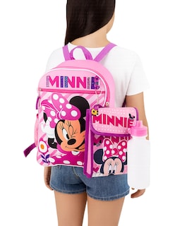 Foto 1 | Foto 1 | Set De Mochila Escolar de Minnie Mouse Con Lonchera, Llavero, Bote para el Agua y Clip