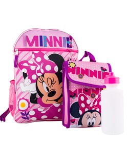 Foto 2 | Foto 2 | Set De Mochila Escolar de Minnie Mouse Con Lonchera, Llavero, Bote para el Agua y Clip