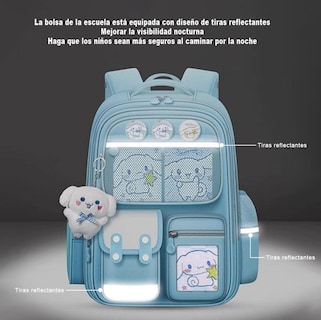 Foto 4 | Foto 4 | Mochila Impermeable Noche Infantil Lindo Dibujos Animados Grandes Azul Cielo Regreso A Clases