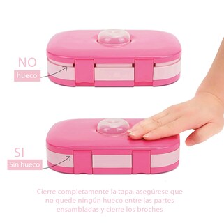 Foto 3 | Foto 3 | Lonchera Happy Life Bento Box 5 Compartimentos Herméticos color Rosa