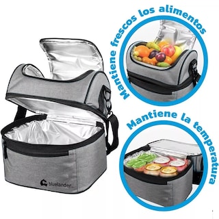 Foto 3 | Foto 3 | Bolsa De Almuerzo Lonchera Térmica Portátil Y Gran Capacidad Eo Safe Imports Esi-13230 Gris