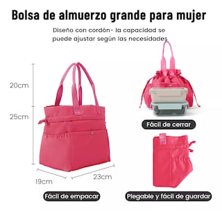 Foto 2 | Foto 2 | Lonchera Bolsa Térmica Elegante Aislamiento Frío Calor Eo Safe Imports Rosa