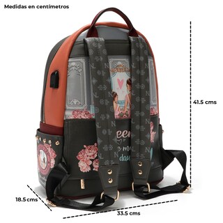 Foto 3 | Foto 3 | Mochila Nicole Lee Double Queens Fashion Backpack Multicolor con Cierre