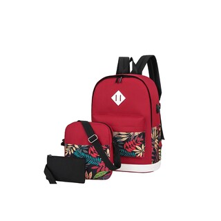 Foto 1 | Foto 1 | Mochilas Malubero Impermeable con Puerto Usb color Roja Floreado 3 piezas
