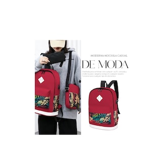 Foto 3 | Foto 3 | Mochilas Malubero Impermeable con Puerto Usb color Roja Floreado 3 piezas