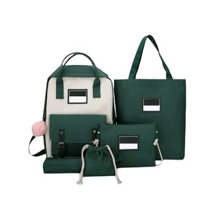 Foto 1 | Foto 1 | Set de 5 Mochila Escolar Lapicera Bolso Malubero color Verde Bandera