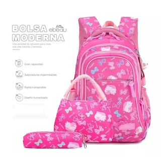 Foto 5 | Foto 5 | Mochila Escolar con Estuche y Lonchera Belug color Rosa