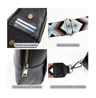 Foto 4 | Foto 4 | Mochila Bolso Cruzado BELUG color Negro de Pecho