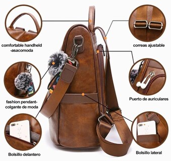 Foto 4 | Foto 4 | Mochila Funbu color Marrón para Mujer