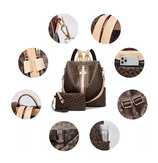 Foto 5 | Foto 5 | Kit Mochila Moda Casual para Mujer 2 Piezas color Marrón