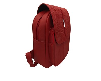 Foto 2 | Foto 2 | Mochila En Piel Vacuno Cincelada Fana Letizia Rojo