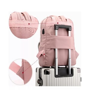Foto 4 | Foto 4 | Mochila Para Ordenador Portátil con Usb Belug Rosa