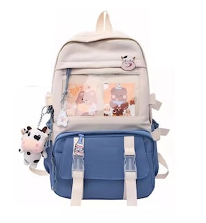 Foto 1 | Foto 1 | Mochila De Gran Capacidad De Estilo Coreano Para Estudiantes Azul