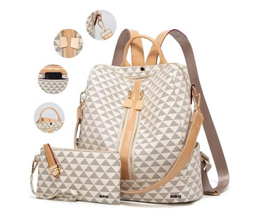 Foto 2 | Foto 2 | Kit Mochila + Bolso Casuales Belug Blancos 2 Piezas para Mujer