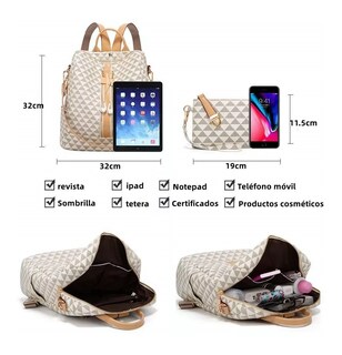 Foto 3 | Foto 3 | Kit Mochila + Bolso Casuales Belug Blancos 2 Piezas para Mujer