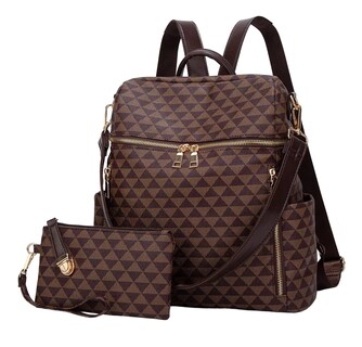 Foto 1 | Foto 1 | Kit Mochila + Bolso Casuales Belug Marrón 2 Piezas para Mujer