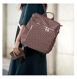 Foto 4 | Foto 4 | Kit Mochila + Bolso Casuales Belug Marrón 2 Piezas para Mujer